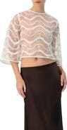IVONNE Bell Sleeve Sheer Blouse