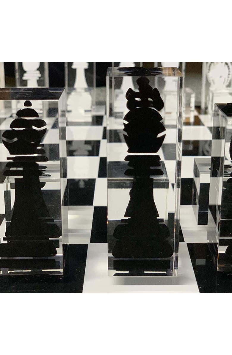 PURSONIC Infinity Lucite 17-Inch Lucite Chess Set, Alternate, color, White/Black