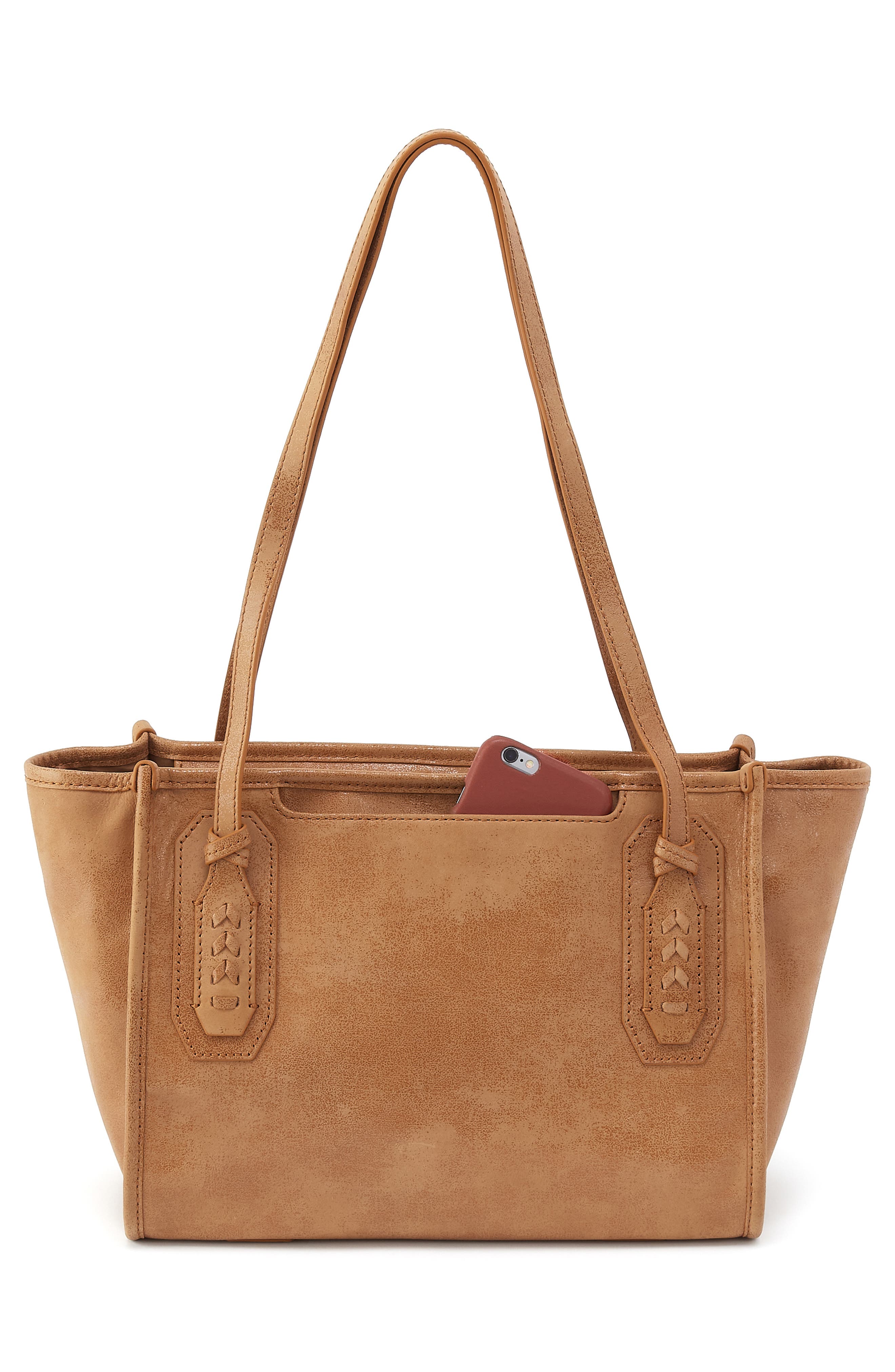 HOBO Small Expedition Leather Tote, Alternate, color, Whiskey