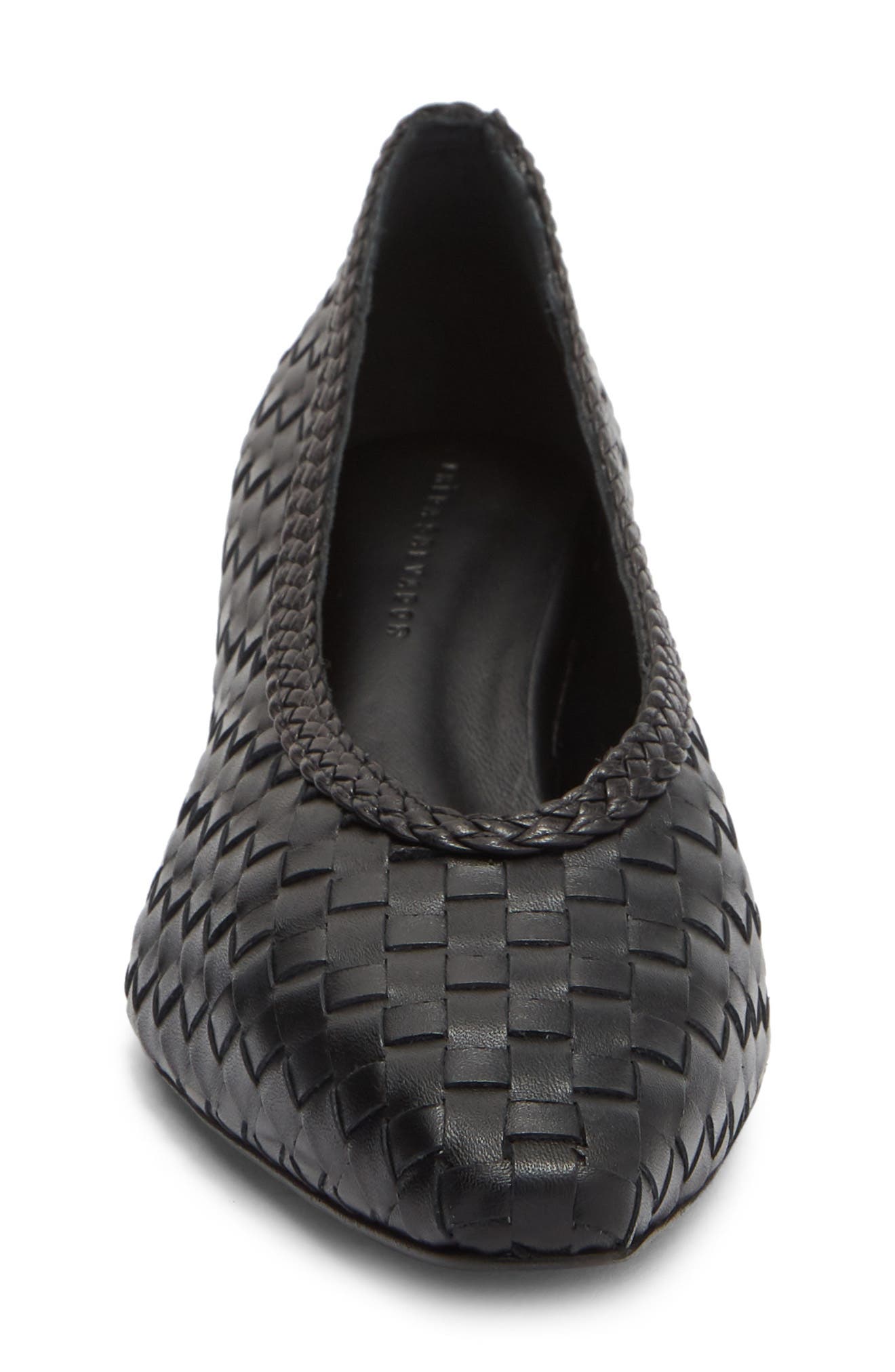 Carmela Pump, Alternate, color, BLACK WOVEN CALF