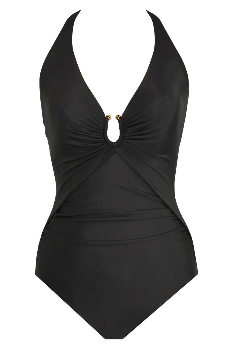Razzle Dazzle Bling One-Piece Swimsuit, Alternate, color, BLACK