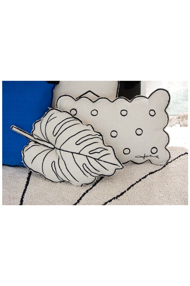 Leaf Accent Pillow, Alternate, color, CREAM