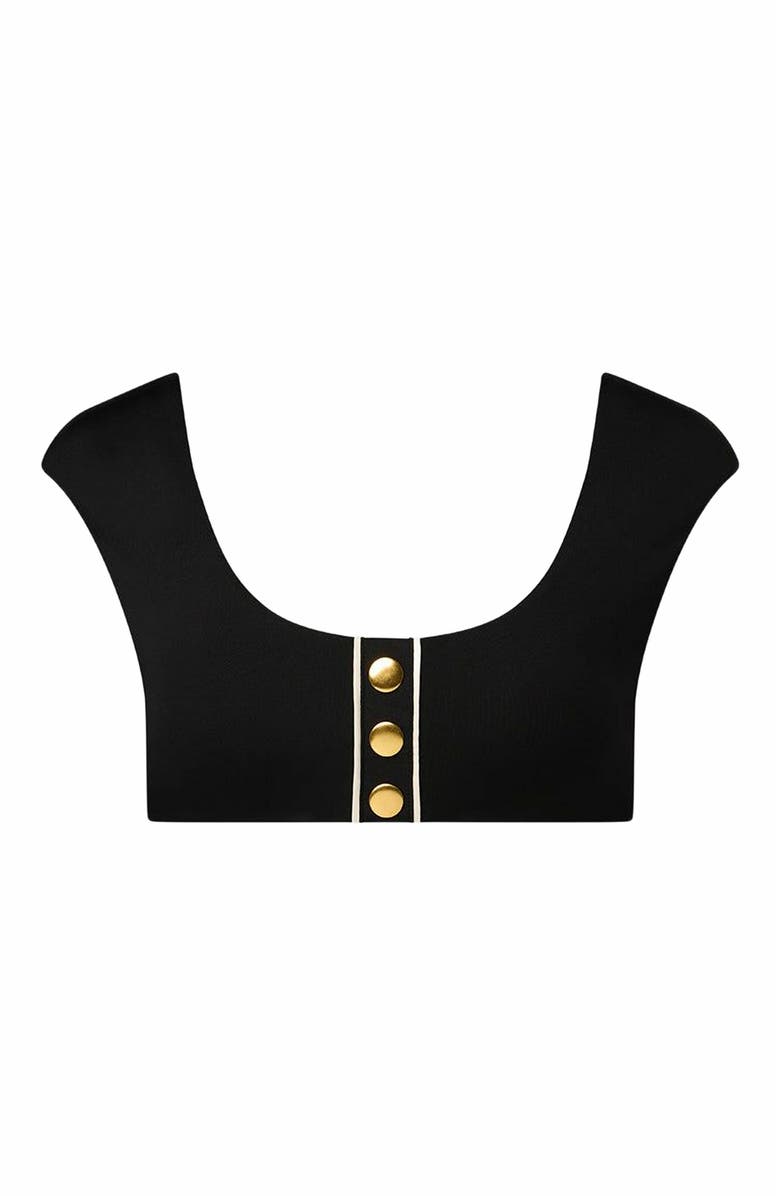 WeWoreWhat Off Shoulder Bikini Top, Main, color, Black