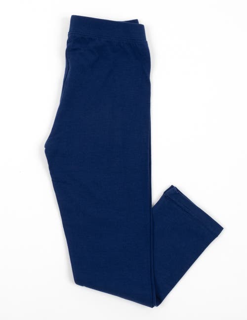 Leveret Girls Cotton Leggings, Solid Colors In Blue