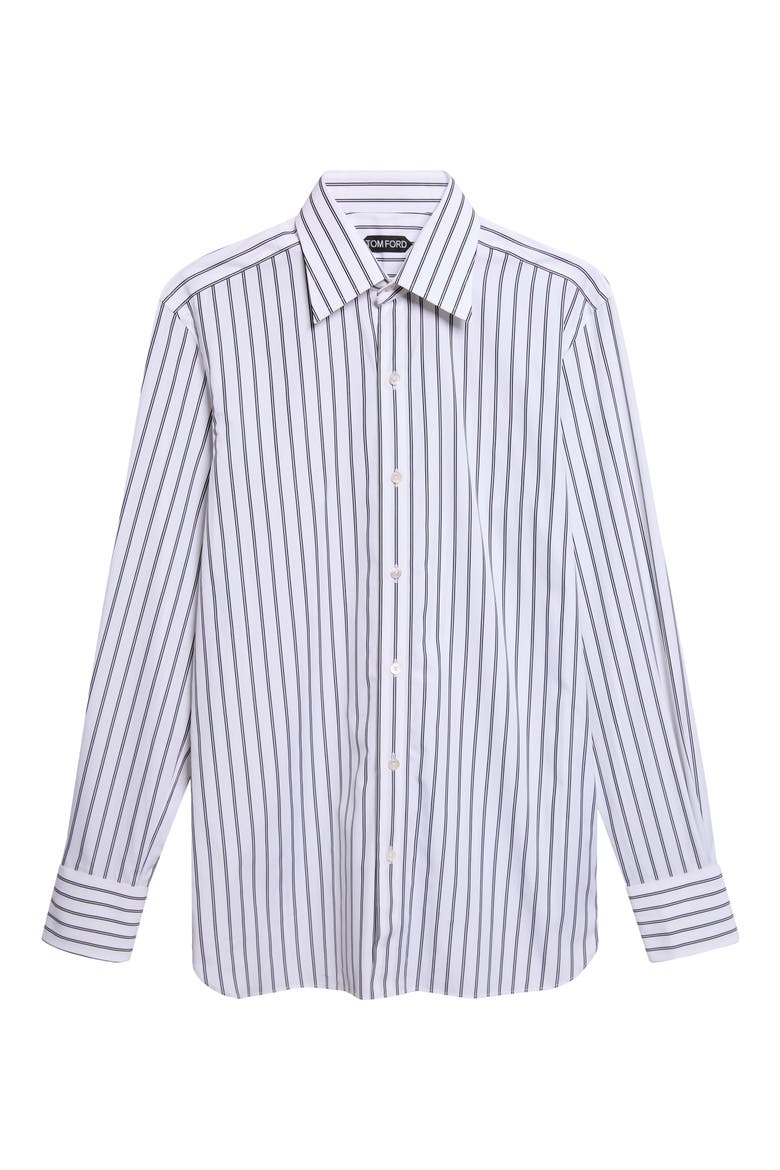 Classic Fit Stripe Cotton Poplin Button-Up Shirt, Alternate, color, OFF WHITE/ BLACK