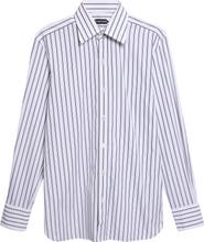 TOM FORD Classic Fit Stripe Cotton Poplin Button-Up Shirt