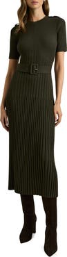 Reiss Vida Belted Rib Sweater Dress