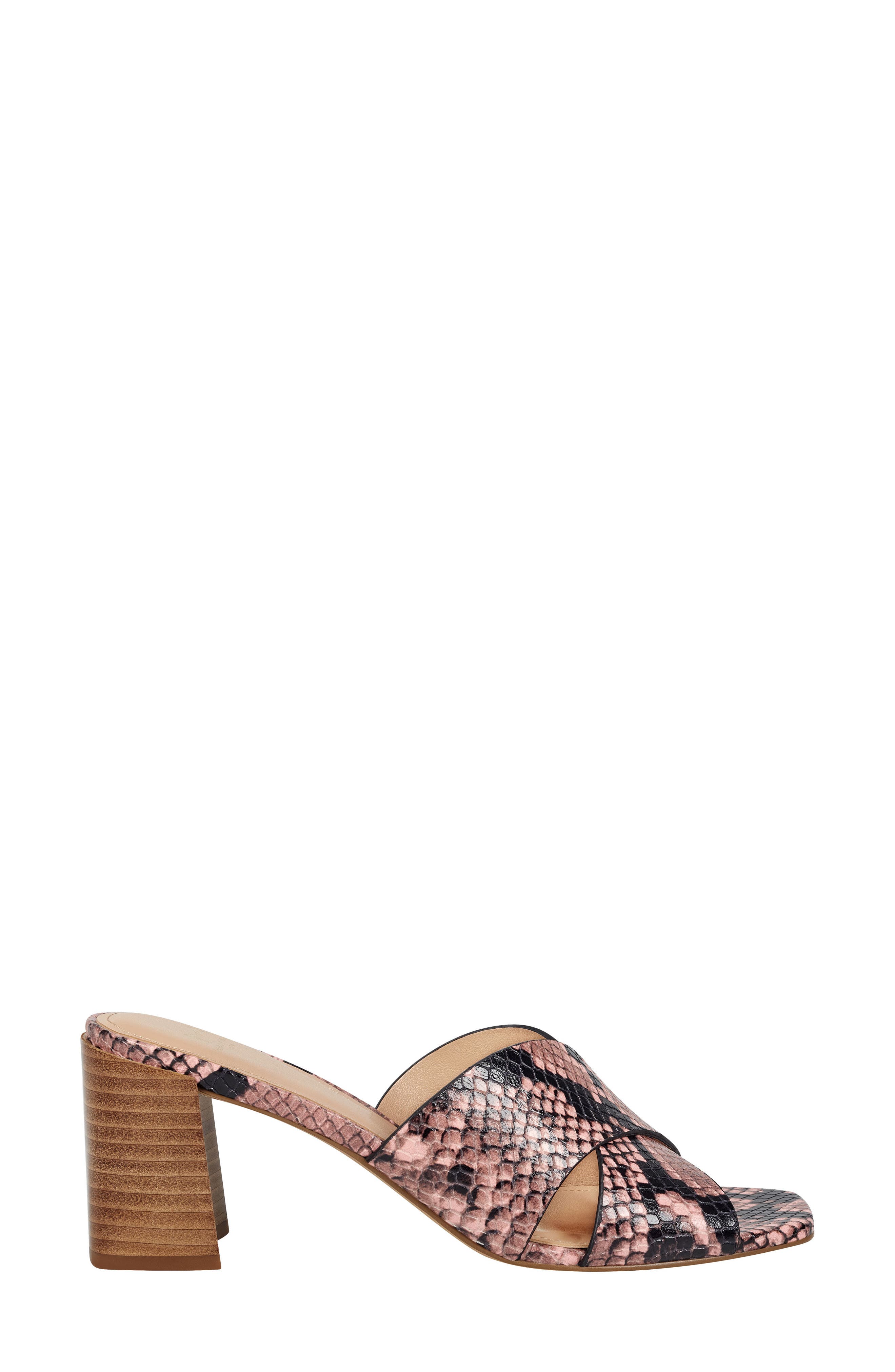 Saydi Slide Sandal, Alternate, color, PINK SNAKE EMBOSSED PRINT