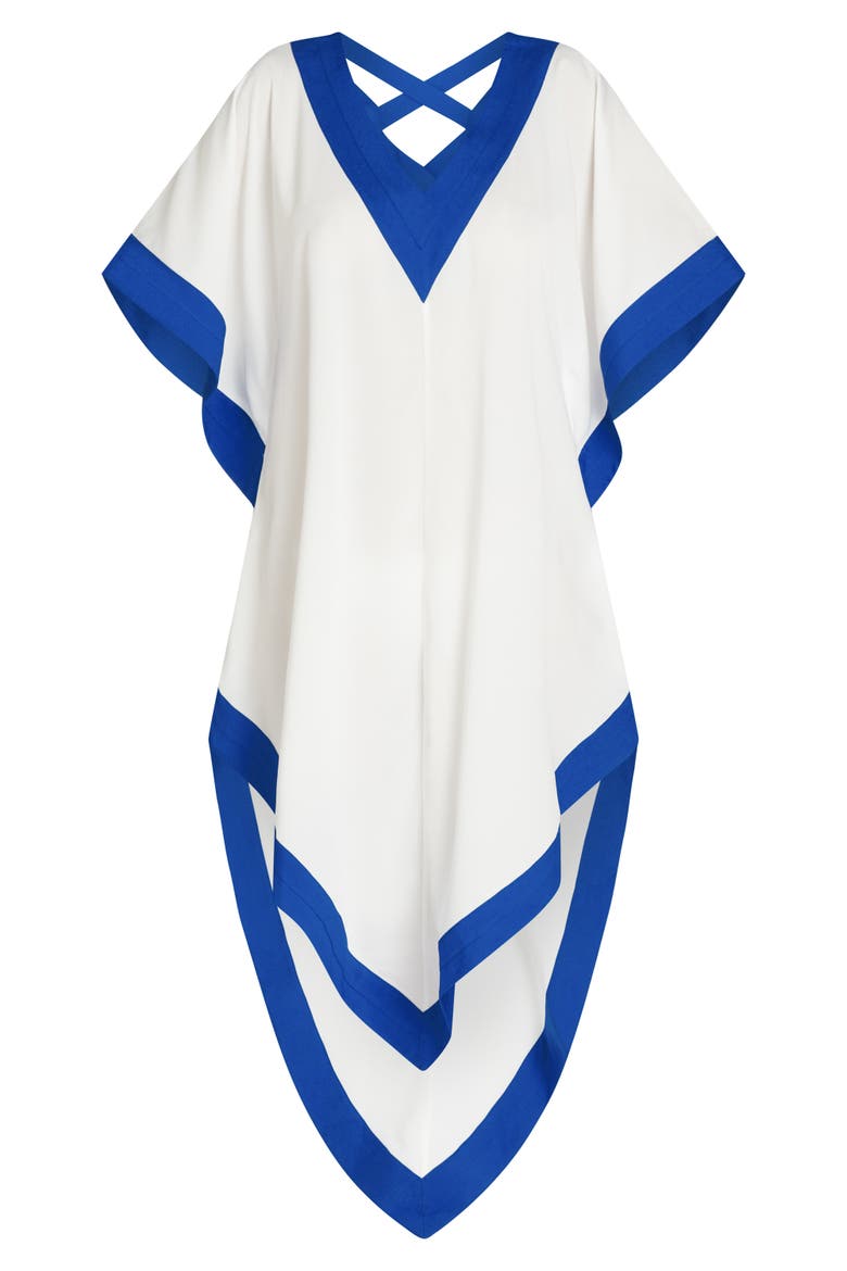 Aria High-Low Crepe de Chine Cover-up Dress, Alternate, color, Off White