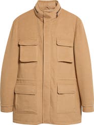 ISAIA Unito Baby Wool Field Jacket with Packable Hood