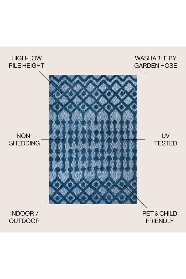 Peralta Moroccan Diamond Indoor/Outdoor Area Rug, Alternate, color, Navy