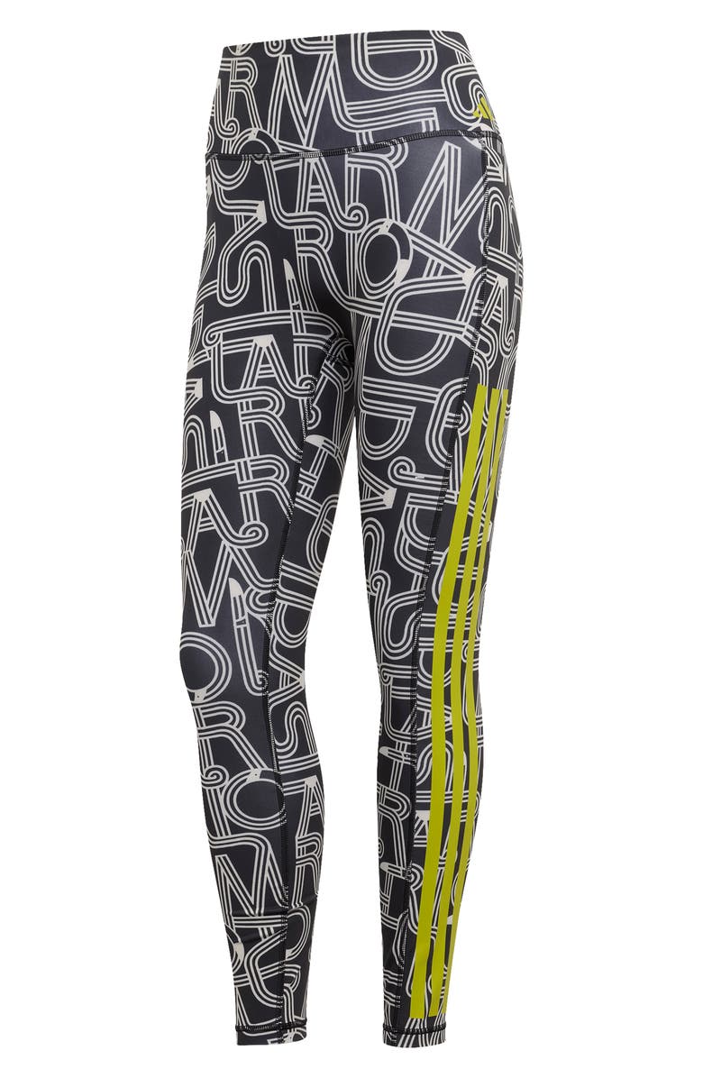 adidas x FARM Rio Optime Climacool Leggings, Alternate, color, Black/ Crystal Linen/ Lime