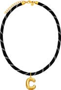 Petit Moments Bubble Initial Pendant Cord Necklace