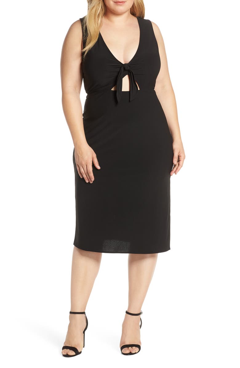 Leith Tie Front Midi Dress, Main, color, 