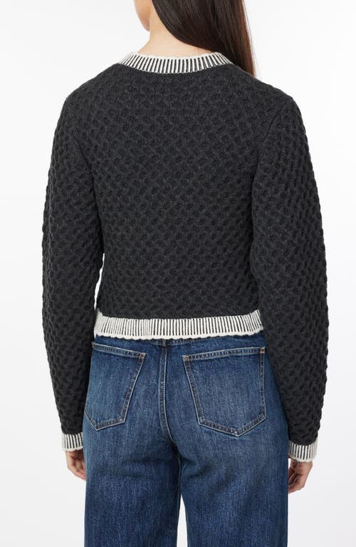 Habitual Crewneck Crop Cardigan In Black