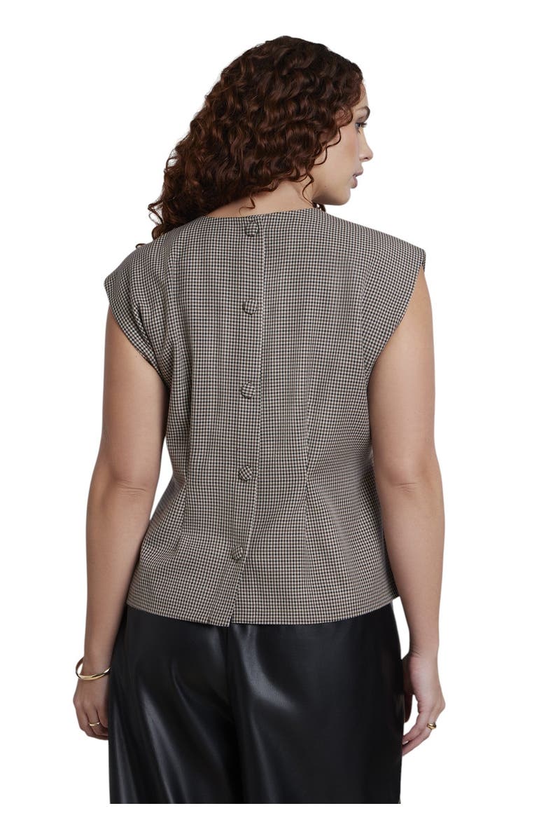 Houndstooth Sleeveless Top (plus), Alternate, color, BROWN CHECK