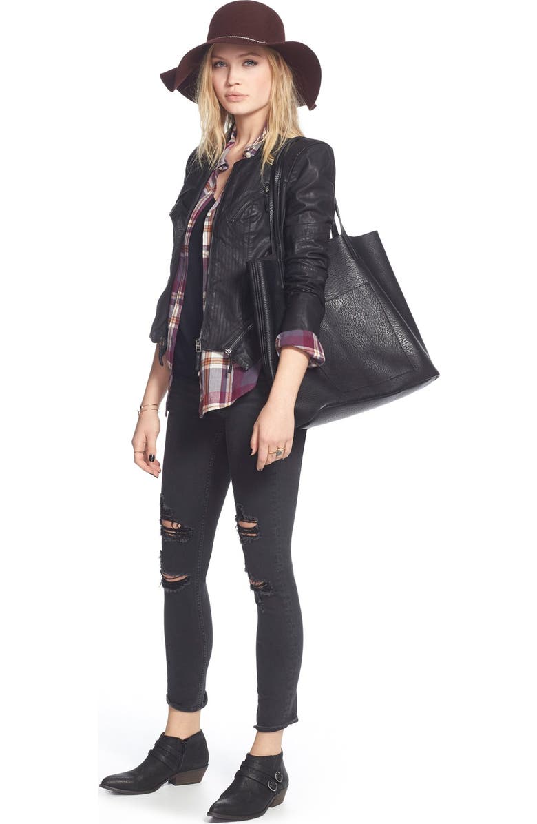 Street Level Faux Leather Pocket Tote, Alternate, color,