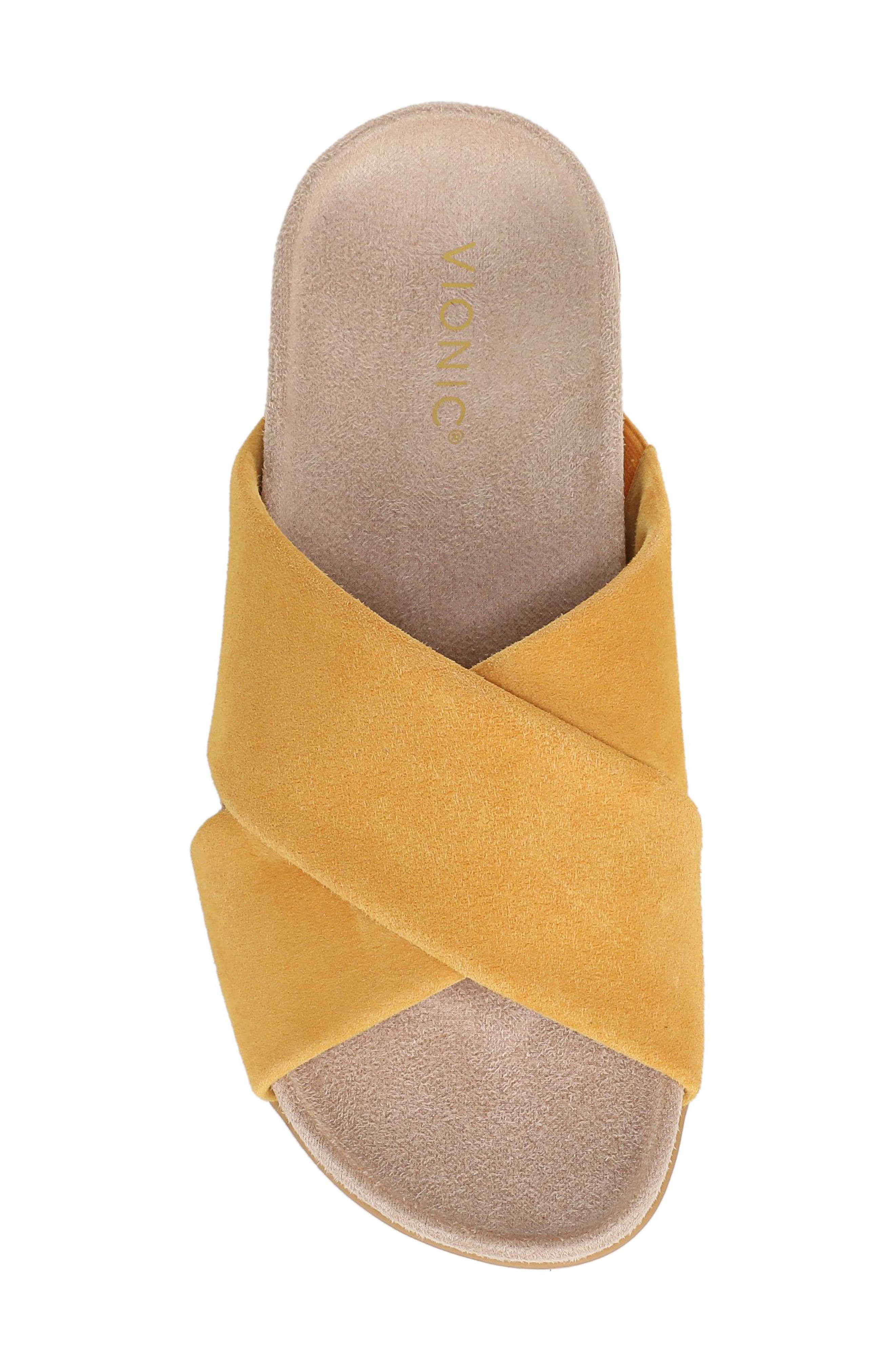 Etna Crossover Slide Sandal, Alternate, color, AMBER YELLOW