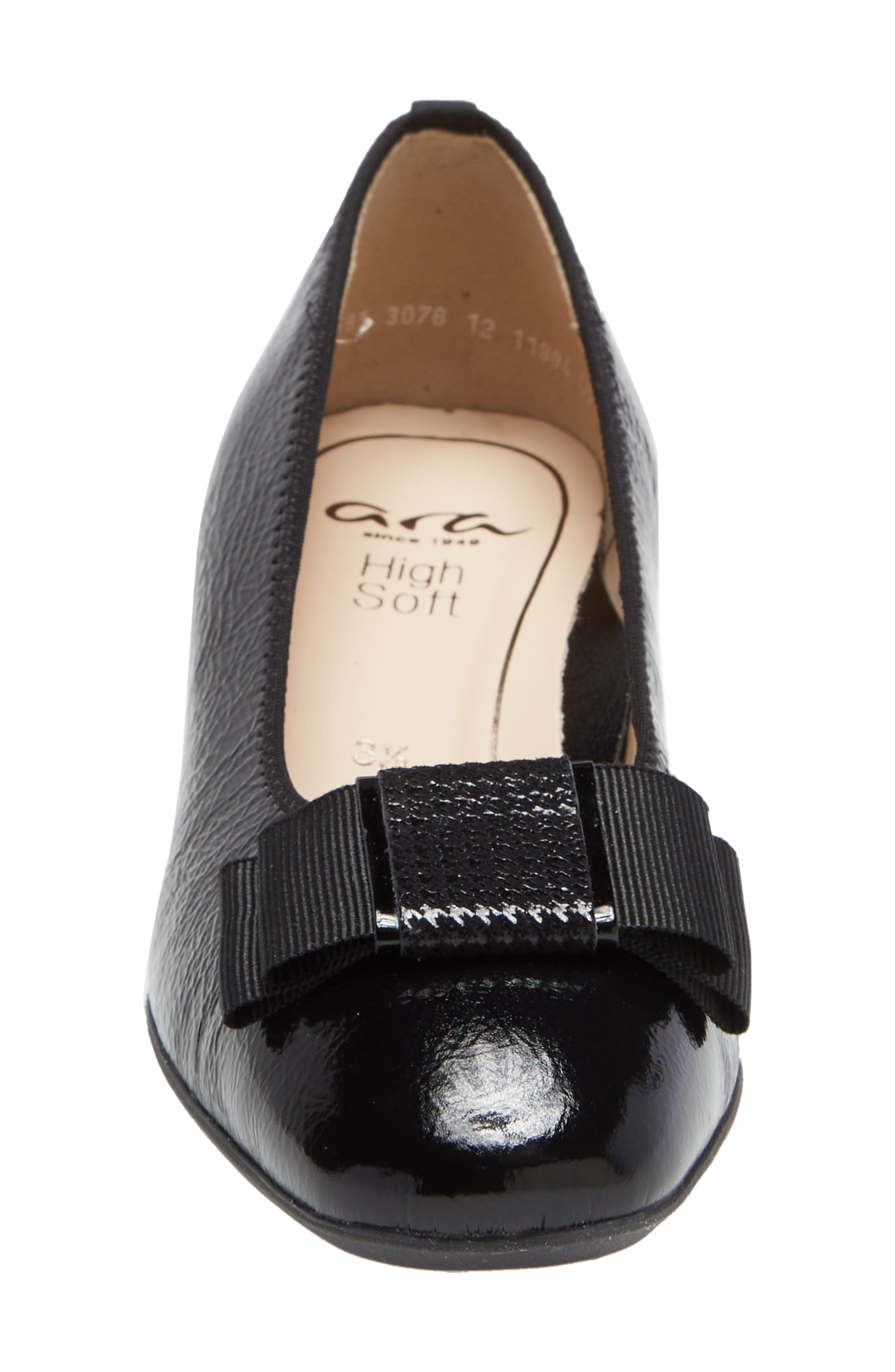 ara Garnet Suede Pump, Alternate, color, Black Vernice/ Lack/ Pepitakid