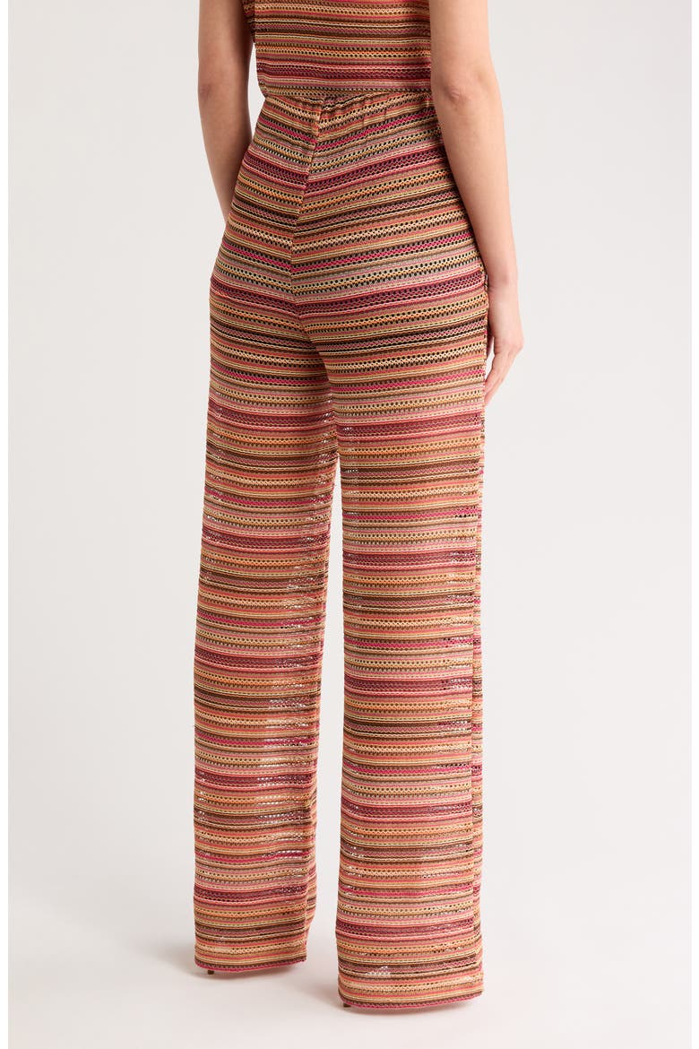 Open Stitch Wide Leg Pants, Alternate, color, BRANDY BROWN