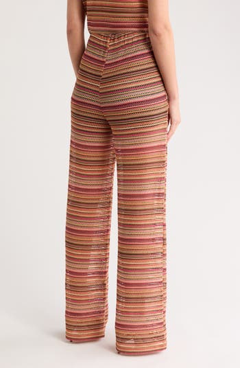 Open Stitch Wide Leg Pants