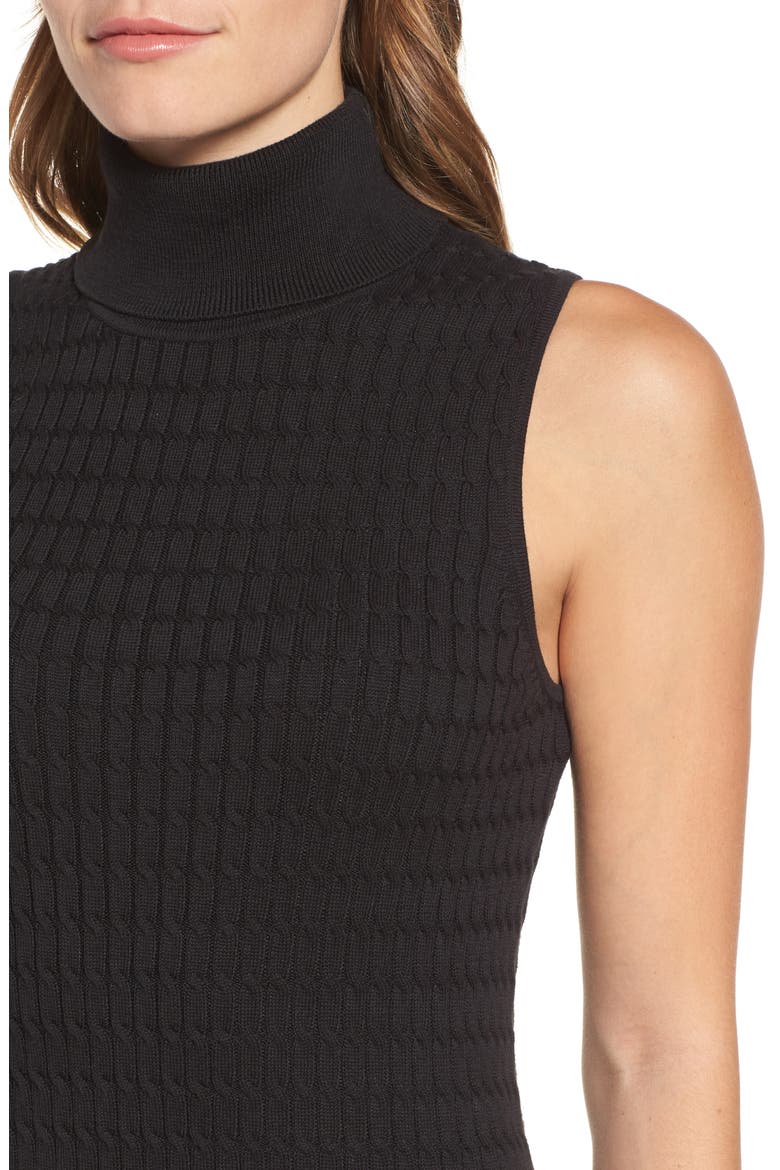 Sleeveless Turtleneck Dress, Alternate, color, BLACK