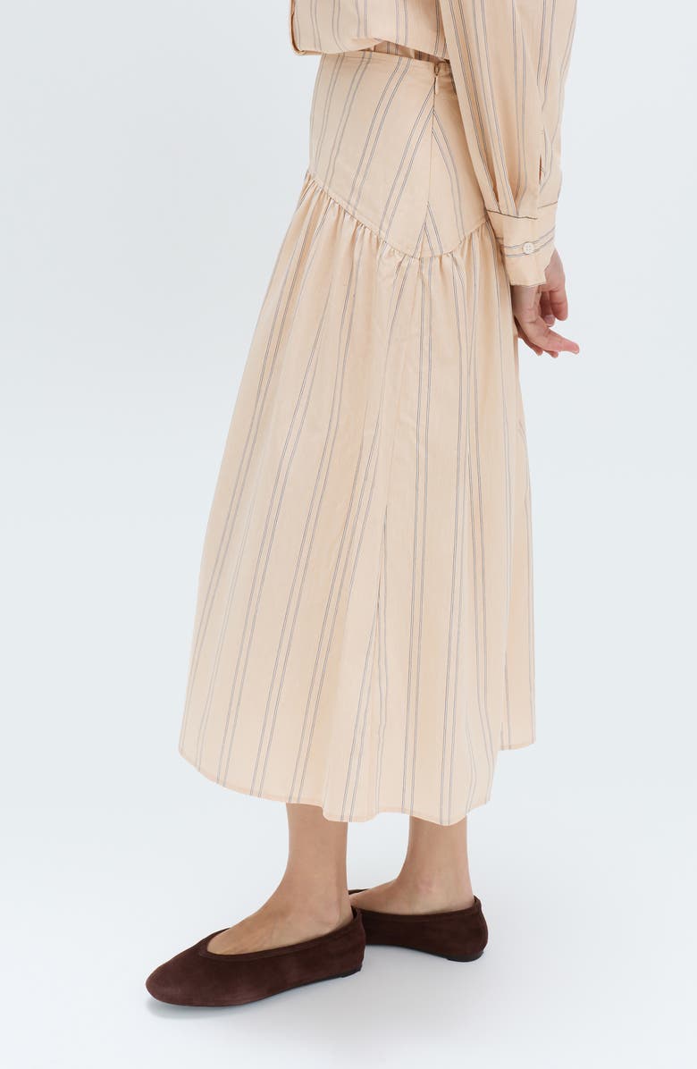 M&S Stripe Midi Skirt, Alternate, color, Natural Multi