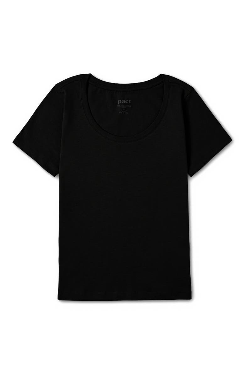Pact Organic Cotton Softspun Scoop Neck Tee, Alternate, color, Black