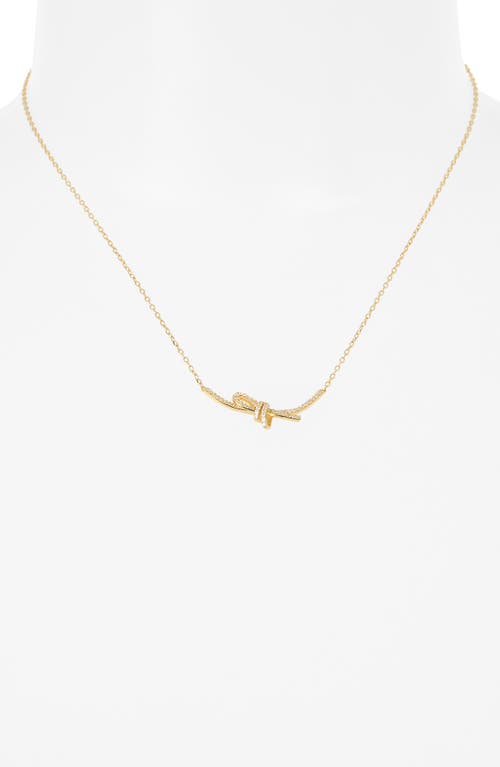 Argento Vivo Cz Bow Link Necklace In Gold