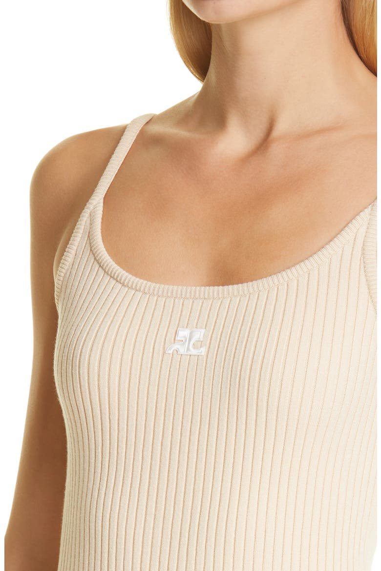 Logo Rib Knit Tank, Alternate, color, SAND