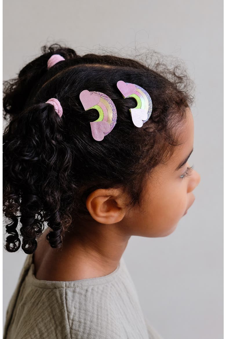 Kids' Rainbow 2-Pack Hair Clips, Alternate, color, PINK