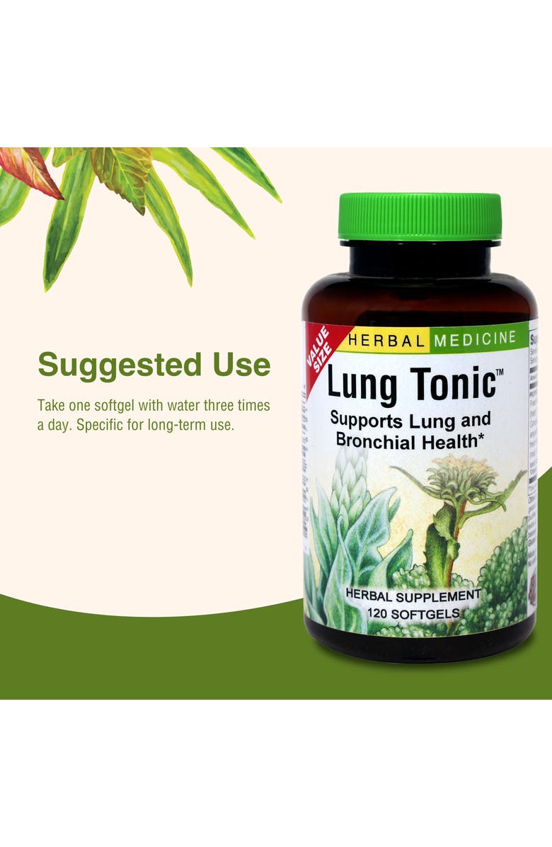 Herbs Etc. Lung Tonic Herbal Lung & Bronchial Support Softgels, 120 Count, Alternate, color, NO COLOR