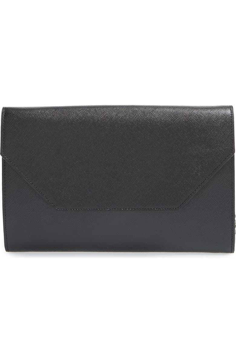 Halogen<sup>®</sup> Angled Leather Day Clutch, Main, color,