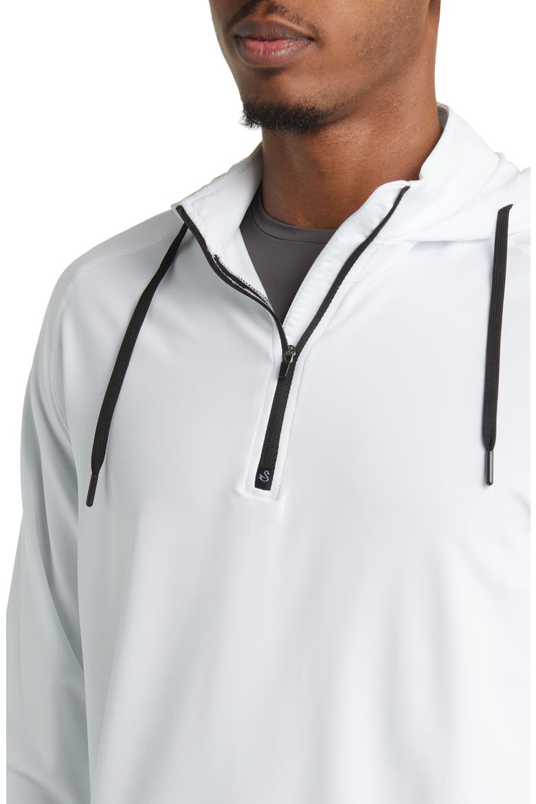 Vandyke Half Zip Hoodie, Alternate, color, WHITE