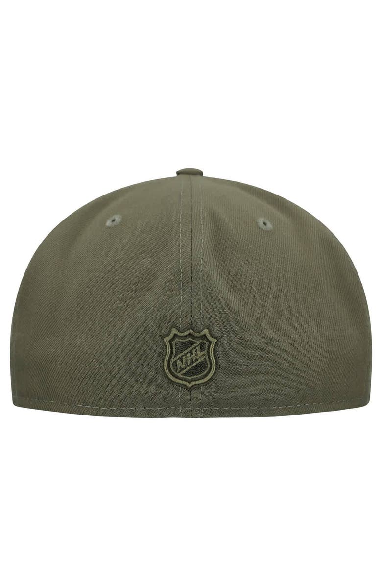 New Era Men's New Era Olive Detroit Red Wings Military Appreciation Flag 59FIFTY Fitted Hat, Alternate, color, Olive