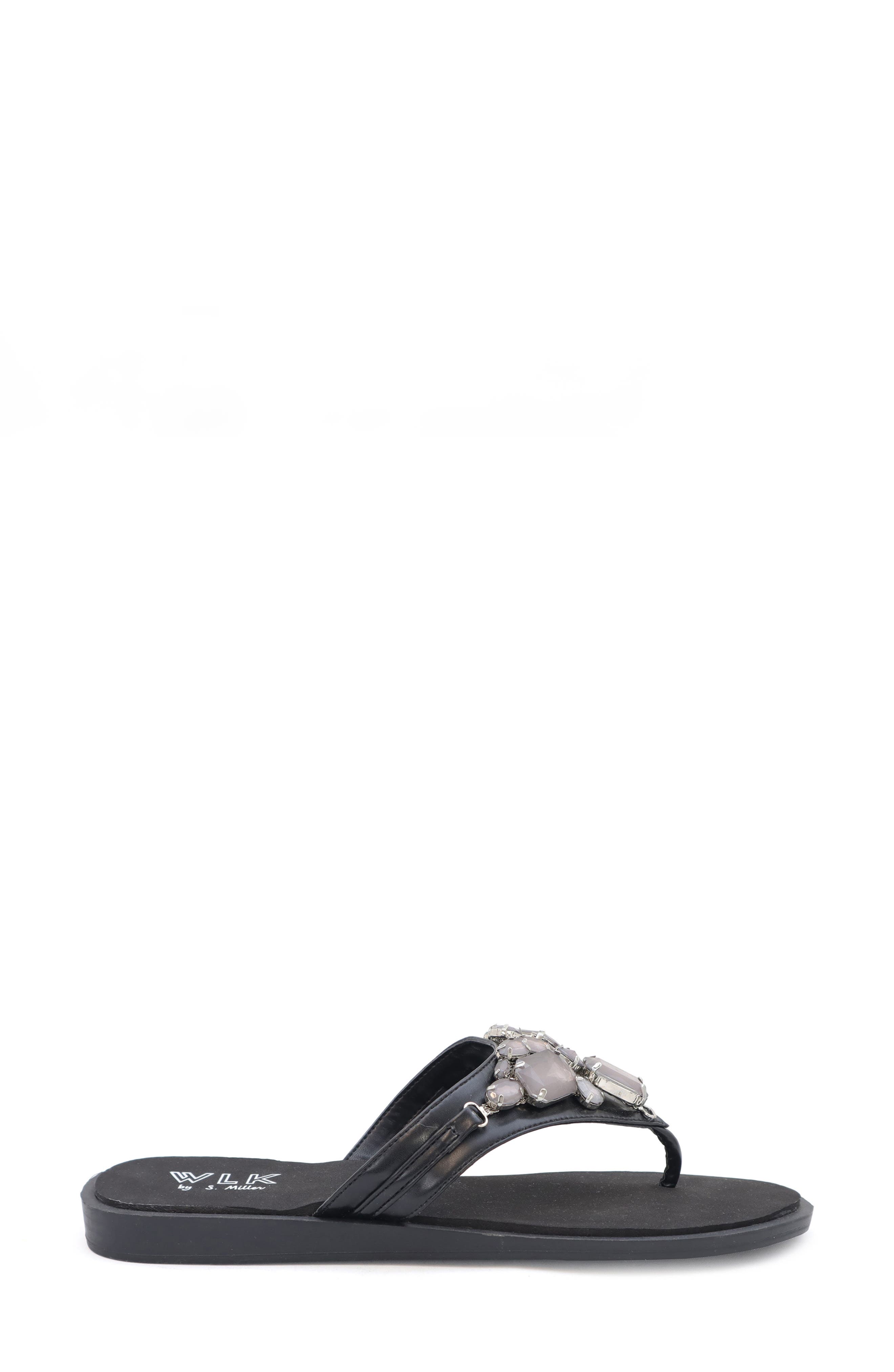 WLK by S. Miller Myles Embellished Sandal, Alternate, color, Black