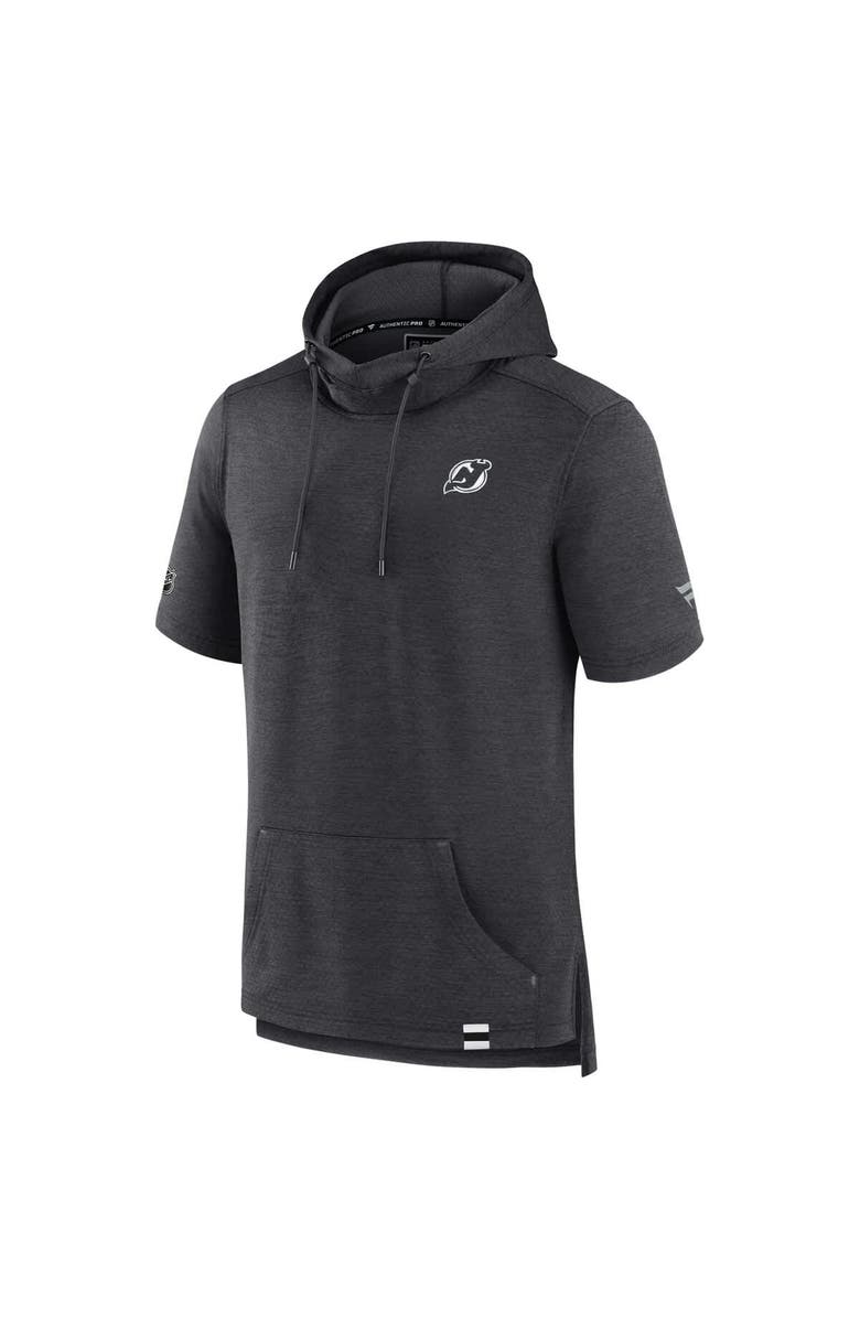 FANATICS Men's Fanatics  Heather Charcoal New Jersey Devils Authentic Pro Pullover Hoodie, Alternate, color, 