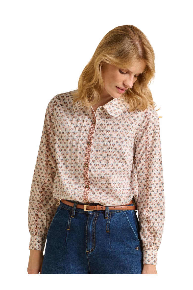 Tarja Long Sleeve Printed Shirt, Main, color, Cream