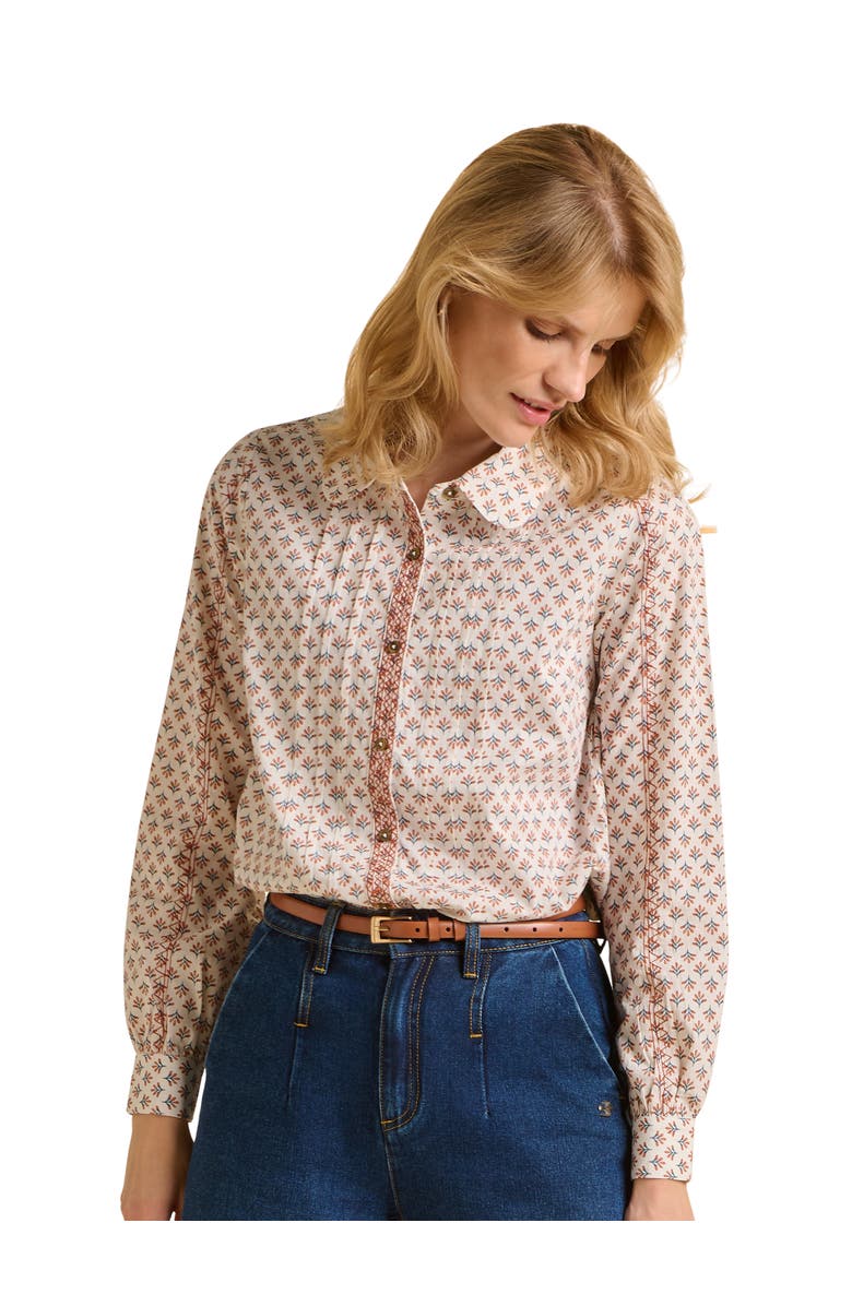 Brakeburn Tarja Long Sleeve Printed Shirt, Main, color, Cream