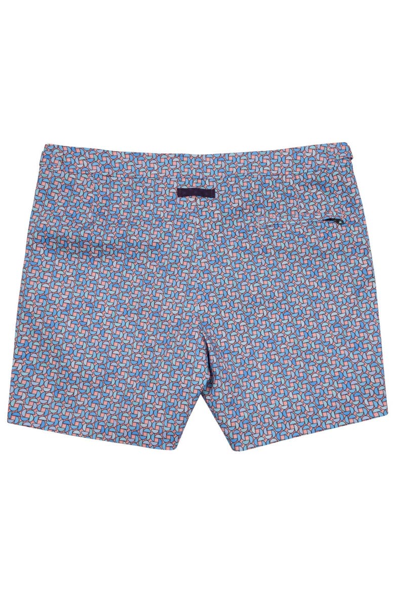 Slices Geo Mens Tailored Swim Short, Alternate, color, Slices Geo Coral
