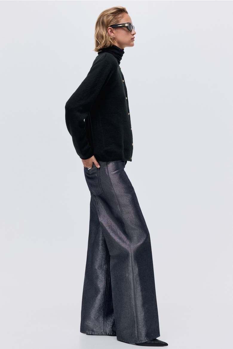 Fine-knit Cardigan, Alternate, color, Black