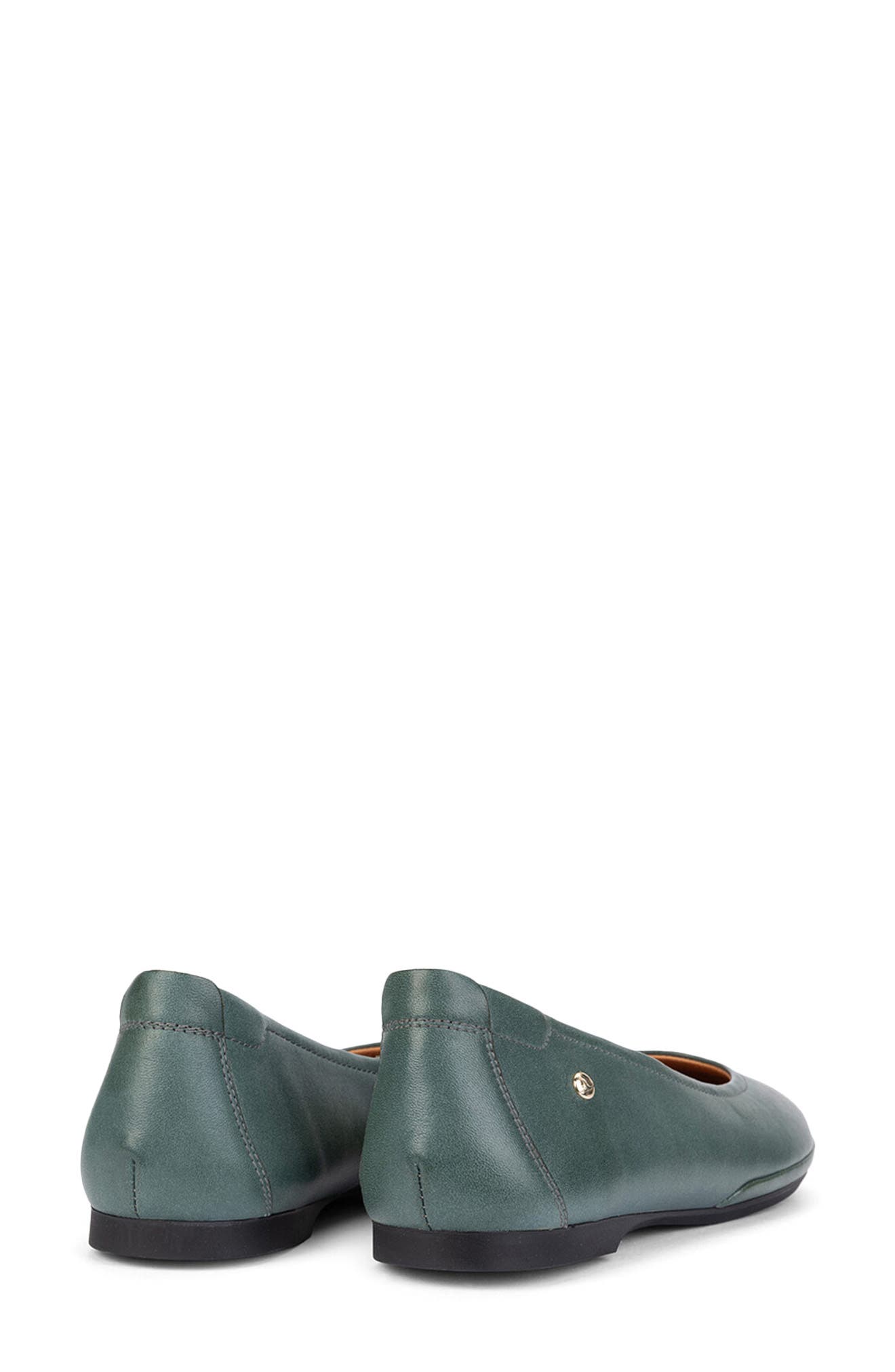 Carmona Leather Flat, Alternate, color, JADE