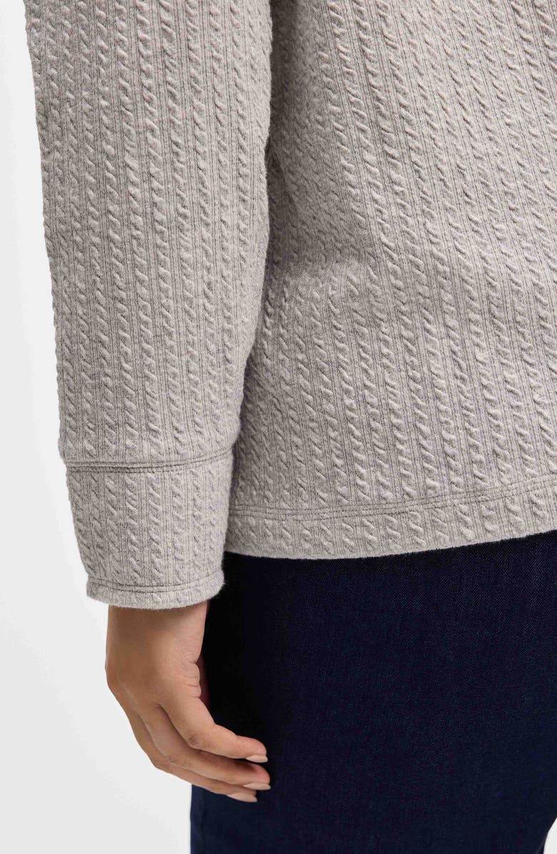 Foxcroft Sammy Cotton Blend Polo Sweater, Alternate, color, Charcoal Heather