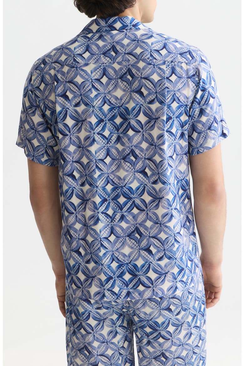 Tile Print Camp Shirt, Alternate, color, TILES FLOWER BLUE