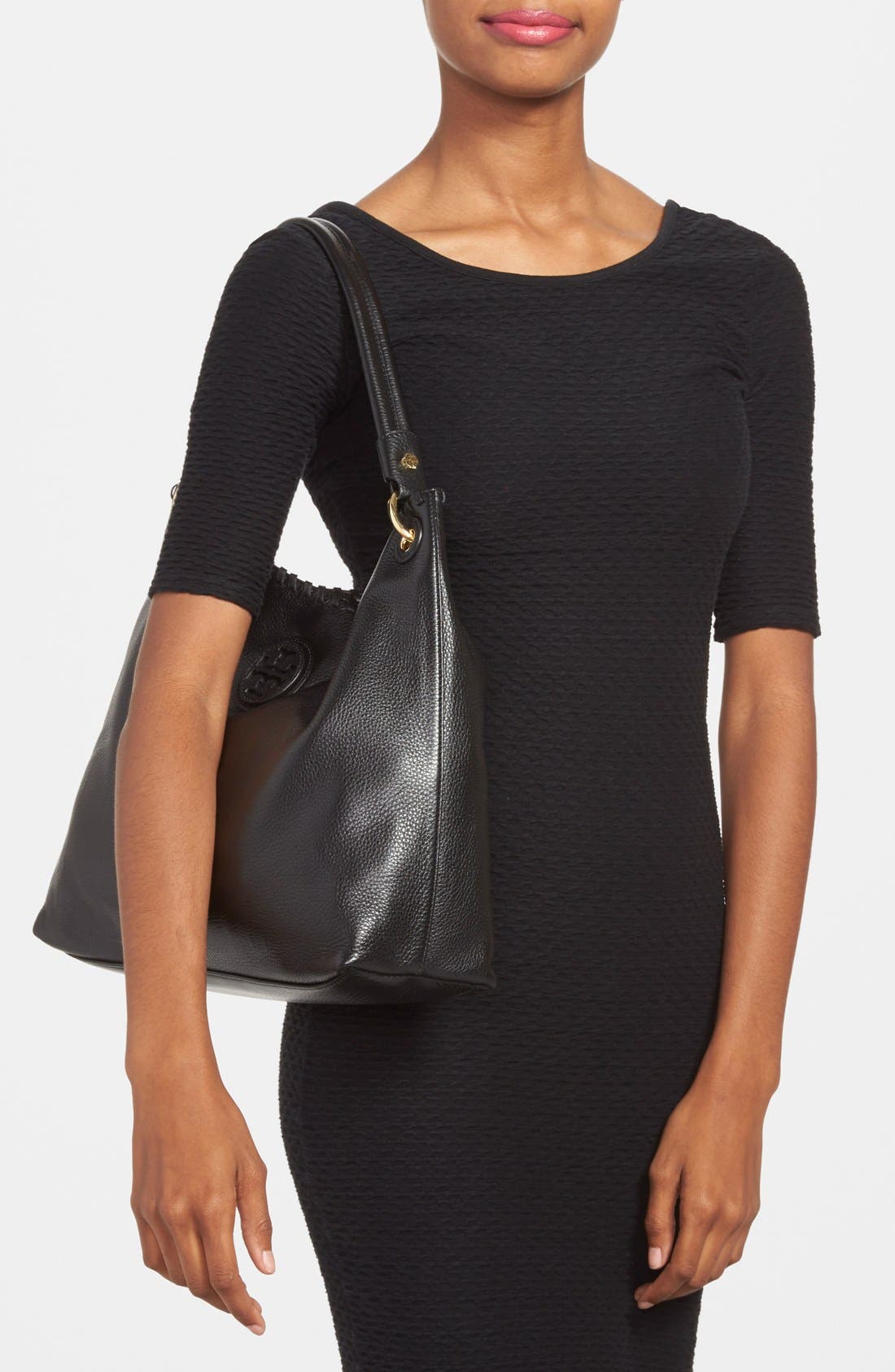 Tory Burch 'Marion' Leather Hobo, Alternate, color, 