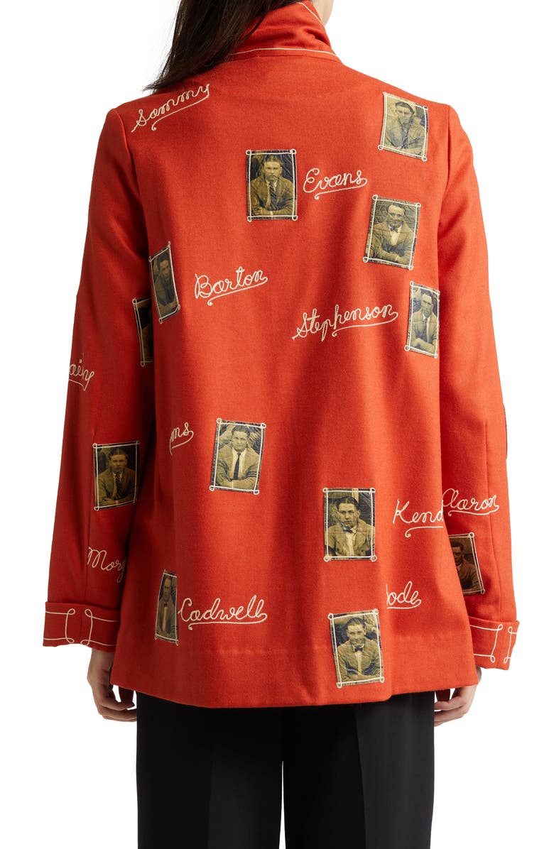 Bode Alumni Embroidered Wool Blend Jacket, Alternate, color, 