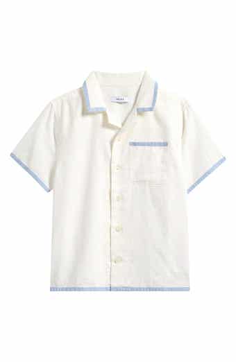 Reiss Kids' Vitan Cuban Short Sleeve Linen Button-Up Shirt