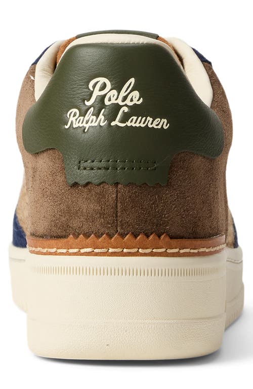 Polo Ralph Lauren Masters Suede-panelled Tweed Sneakers In Multi