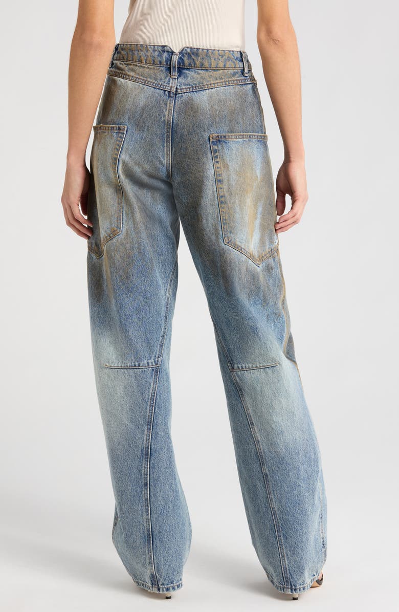 AFRM Bexley Ripped Barrel Leg Jeans, Alternate, color,