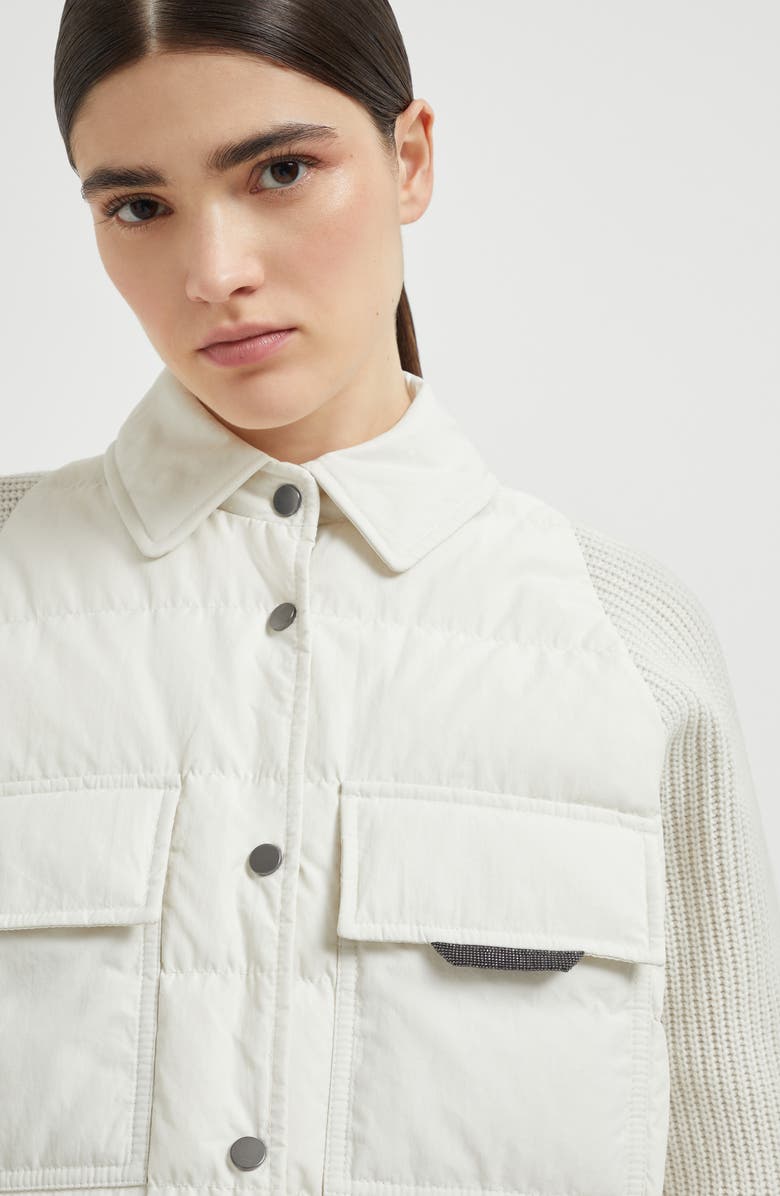 Brunello Cucinelli Cotton down jacket, Alternate, color, Ivory